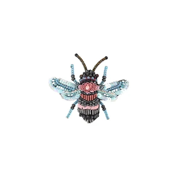 Embroidered Brooch - Rose Bee