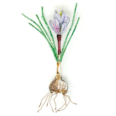 Embroidered Brooch - Saffron Crocus