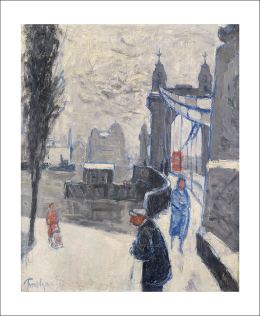 Greetings card - Hammersmith Bridge, Winter : Julian trevelyan