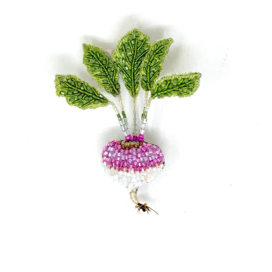 Embroidered Brooch - Turnip
