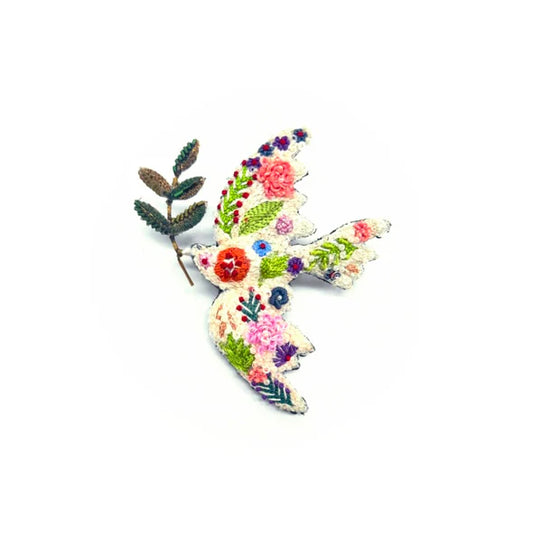 Embroidered Brooch - Peace Bird