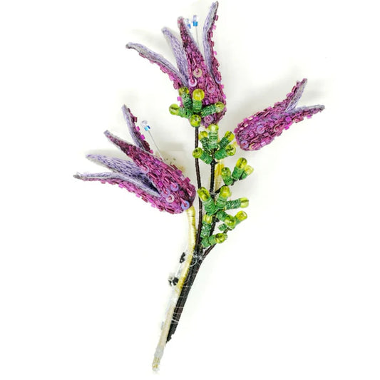 Embroidered Brooch - Violet Limidore