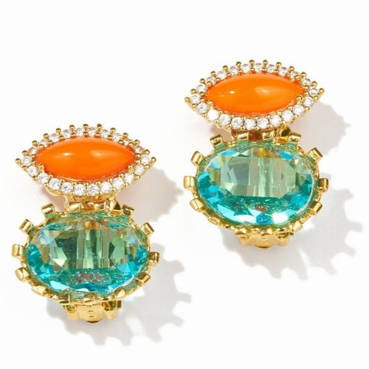 Philippe Ferrandis Alegoria Clip Earrings - Orange S