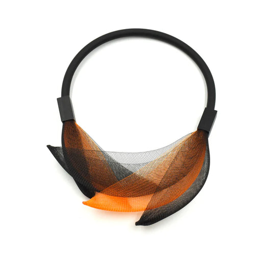 Christina Brampti Invisible Net Necklace - Orange