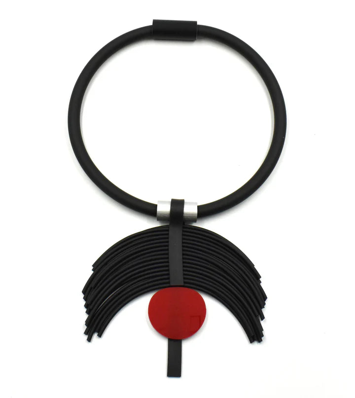 Christina Brampti Disc Necklace - Red
