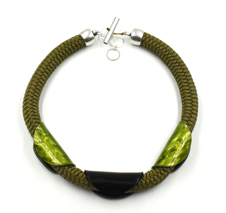Christina Brampti Plexi/Cord Necklace - Green