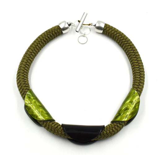 Christina Brampti Plexi/Cord Necklace - Green