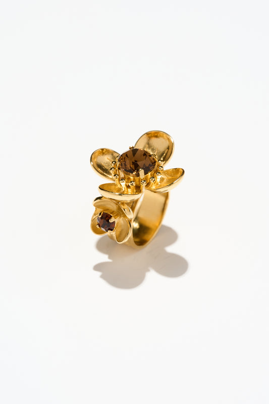 Philippe Ferrandis Eugénie Adjustable Ring - Smokey Topaz