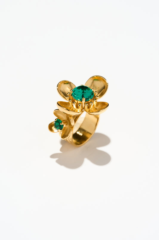 Philippe Ferrandis Eugénie Adjustable Ring - Green