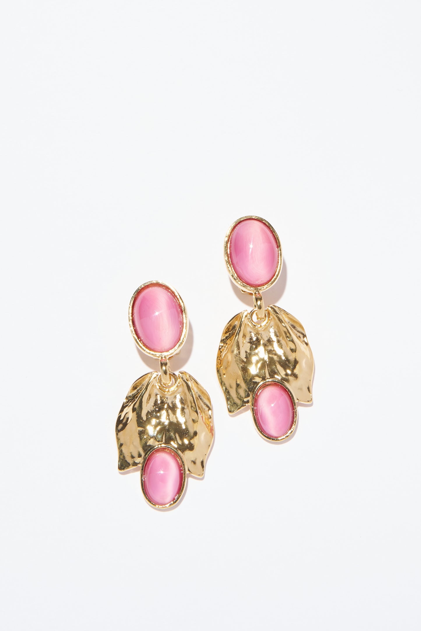 Philippe Ferrandis Grace Drop Clip Earrings - Rose