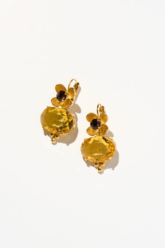 Philippe Ferrandis Eugénie Hook Earrings - Citrine