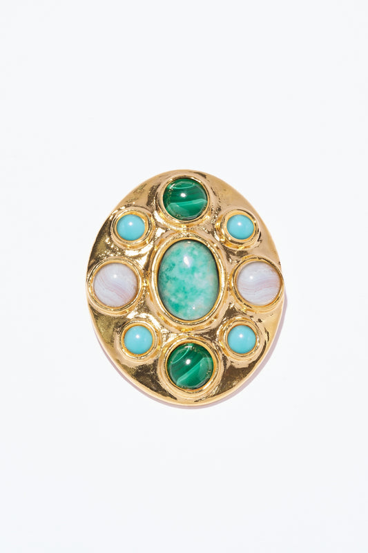 Philippe Ferrandis Gems Brooch - Green