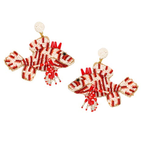 Fish Earrings - Coral