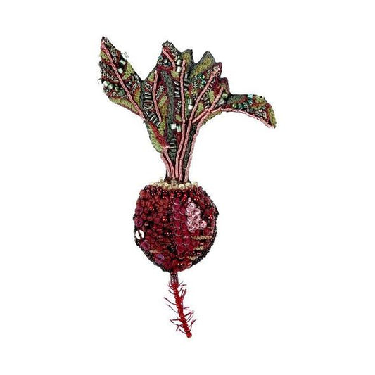 Embroidered Brooch - Beet