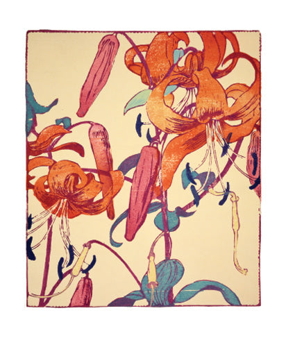 Greetings Card - Tiger Lilies : Mabel Royds